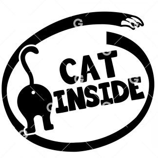 Cat Inside With Claws Decal SVG