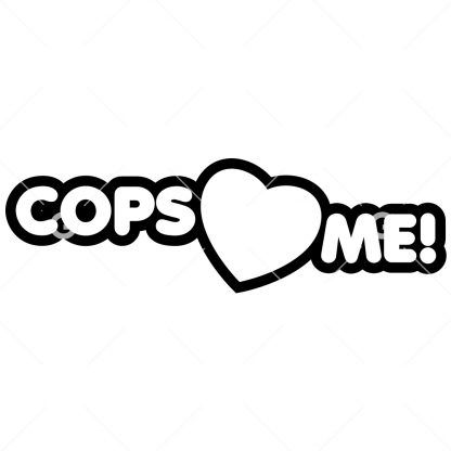 Cops Love Me With Heart Decal SVG