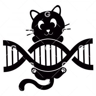 Cute Cat, Kitten Hanging DNA Strand SVG