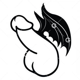 Cartoon Dragon Penis With Wings SVG