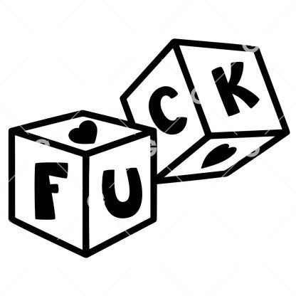 Fuck Gaming Dice With Hearts SVG
