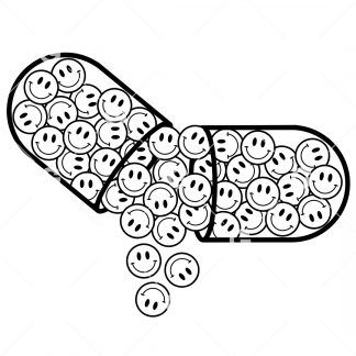 Happy Face Emoji Happy Pill SVG
