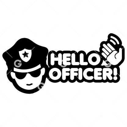 Hello Officer Police Waving Hand Decal SVG