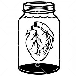 Human Heart In Mason Jar SVG