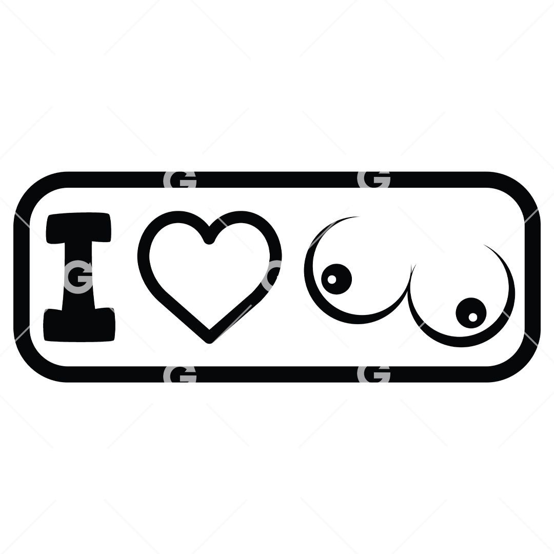 I Love Boobs. Symbol of Heart of Tits Stock Vector - Illustration
