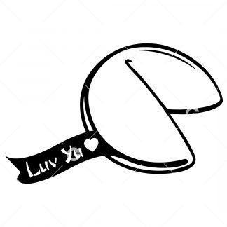 Luv Yu (Love You) Fortune Cookie SVG