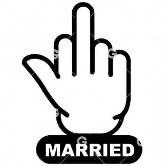 Married Middle Finger (No Ring) SVG