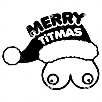 Merry Titmas Santa Hat Decal SVG