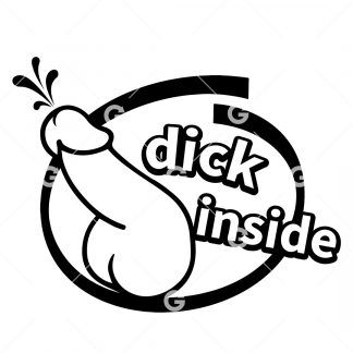Cartoon Squirting Dick Inside Decal SVG