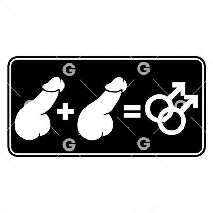 Penis + Penis = Gay Symbol Decal SVG