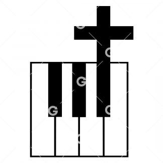 Piano Keyboard Religious Cross SVG