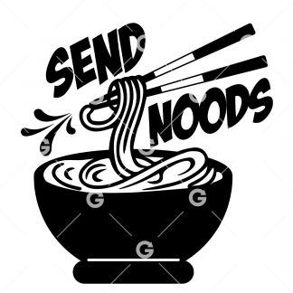 Send Noods (Nudes) Ramen Bowl Decal SVG
