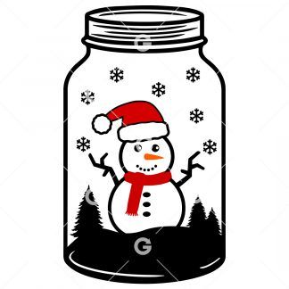 Snowman Winter Mason Jar SVG