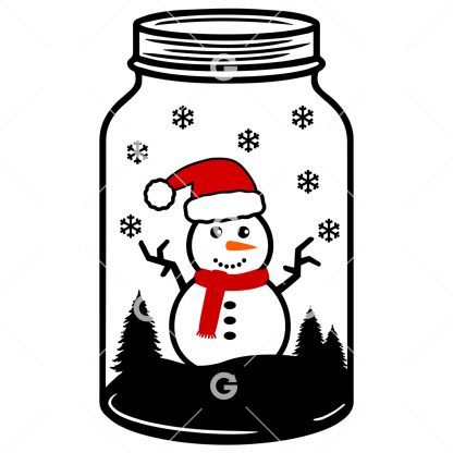 Snowman Winter Mason Jar SVG