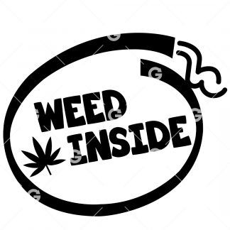 Weed Inside Marijuana Smoking Decal SVG