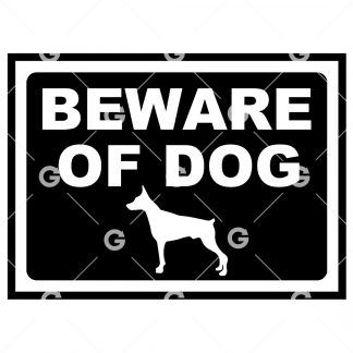 Beware of Dog Sign SVG