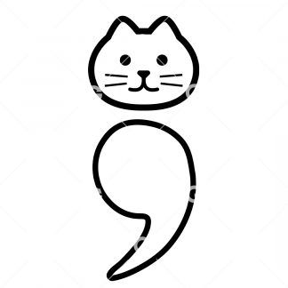Mental Health Semicolon Cat SVG