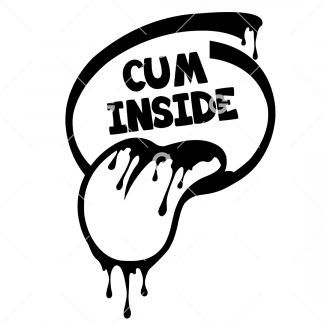 Cum Inside Dripping Tongue Decal SVG