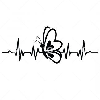 Love Butterfly Heartbeat SVG