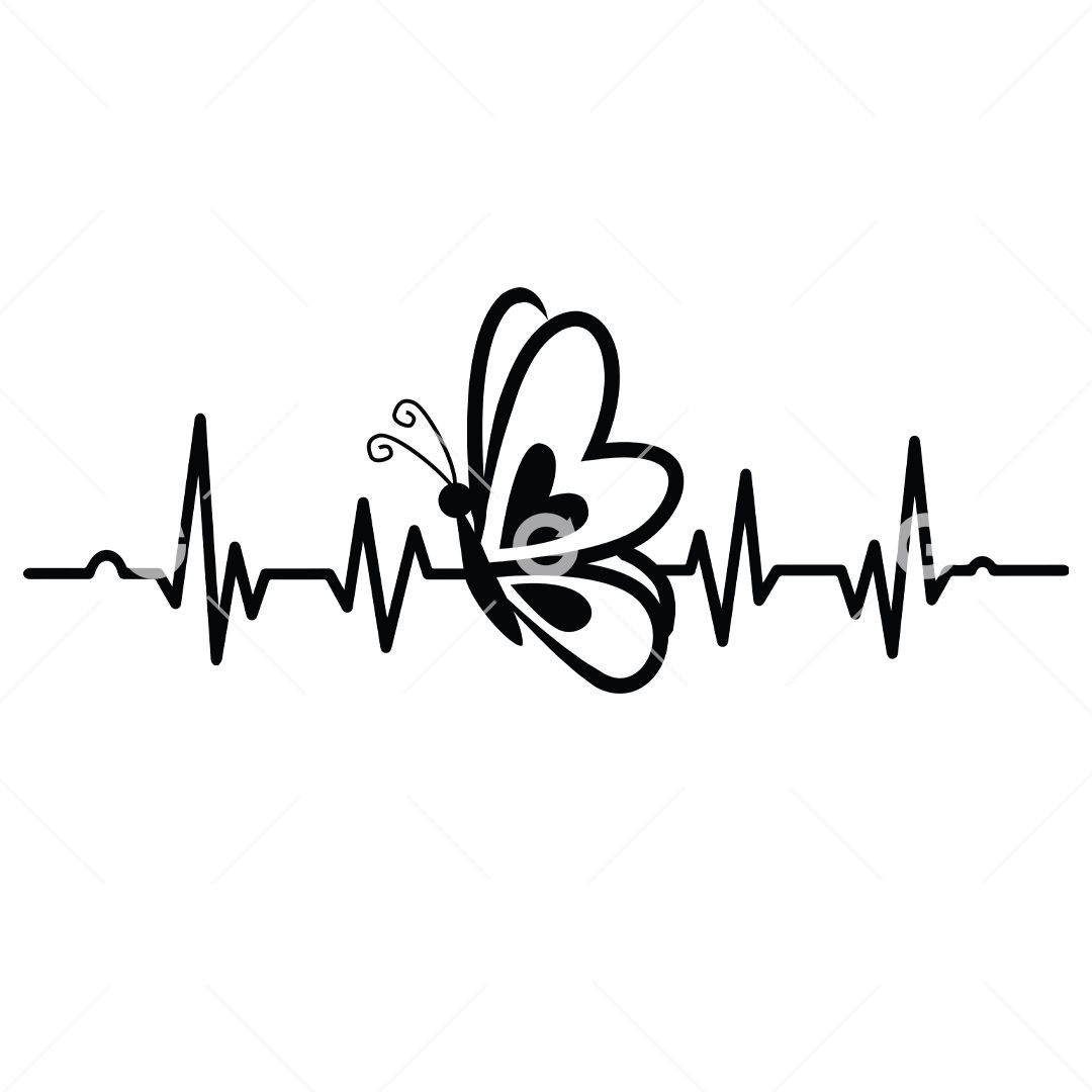 Cardiogram heartbeat tattoo line design Stock Vector | Adobe Stock