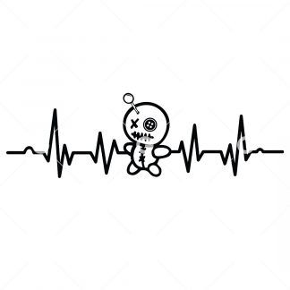 Cute Voodoo Doll Heartbeat SVG