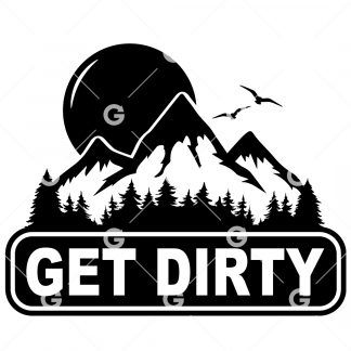 Get Dirty Mountain Decal SVG
