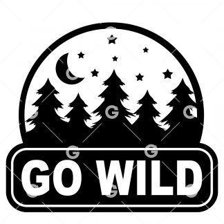 Go Wild Trees and Stars Decal SVG