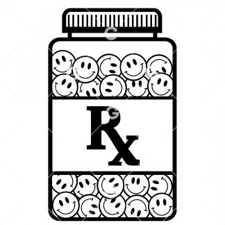 Happy Pills, Pill Bottle Anxiety Medication SVG
