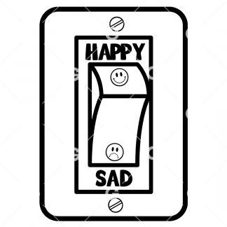 Happy, Sad Light Switch Emoji Decal SVG