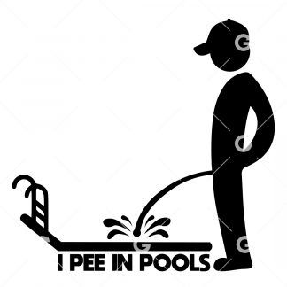 I Pee In Pools Stickman SVG
