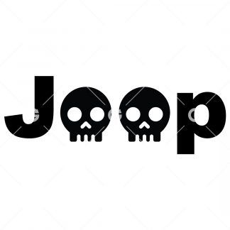 Jeep Cute Skulls Decal SVG