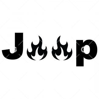 Jeep Fire and Flames Decal SVG