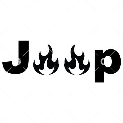 Jeep Fire and Flames Decal SVG