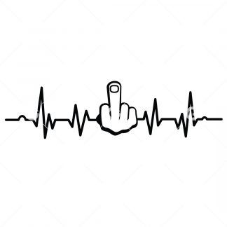 Middle Finger (Fuck You) Heartbeat SVG