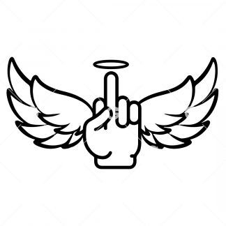 Angel Middle Finger With Wings SVG