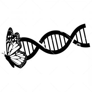 Flying Monarch Butterfly DNA Strand SVG