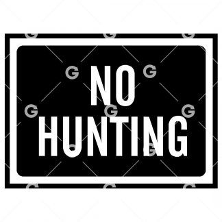 No Hunting Property Sign SVG