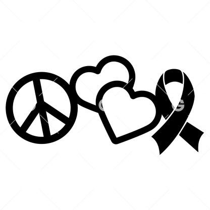 Peace, Love, Cure Awareness Ribbon Decal SVG