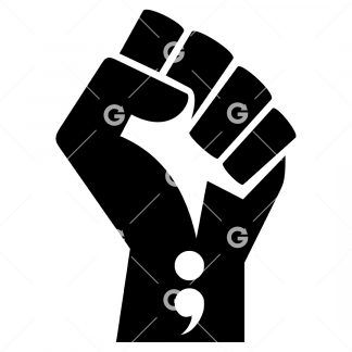 Resistance Fist Semicolon Awareness SVG