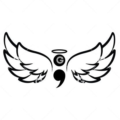 Semicolon Angel With Halo Awareness SVG