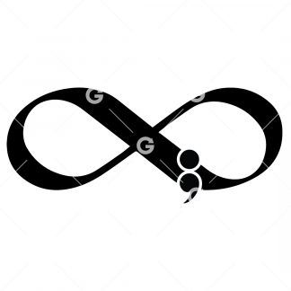 Semicolon Infinity Symbol Awareness SVG