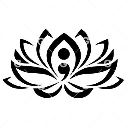 Semicolon Lotus Flower Awareness SVG