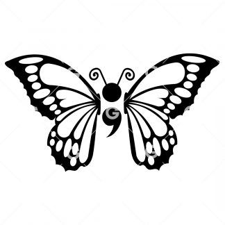 Semicolon Monarch Butterfly Awareness SVG