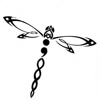 Semicolon Tribal Dragonfly Awareness SVG