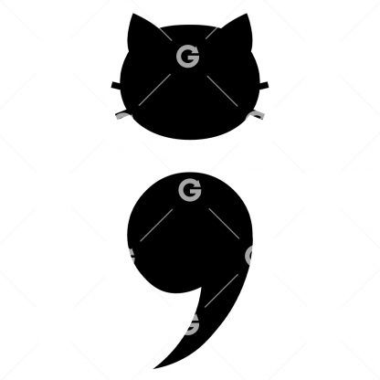Solid Cat Semicolon Awareness SVG