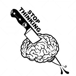 Stop Thinking Knife In Brain Anxiety SVG