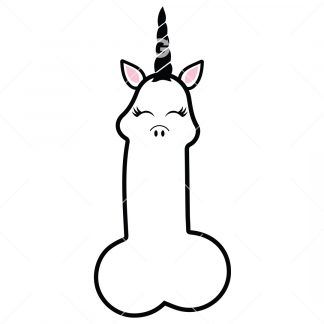 Unicorn Cute Cartoon Penis SVG