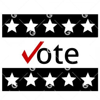 Political Vote Sign With Stars SVG