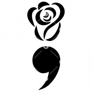 Abstract Rose Semicolon Awareness SVG