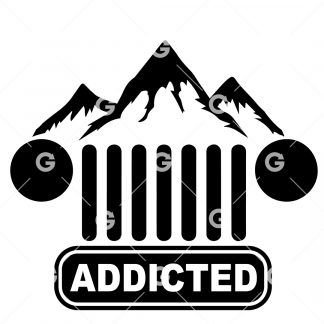 Addicted Mountain Jeep Decal SVG